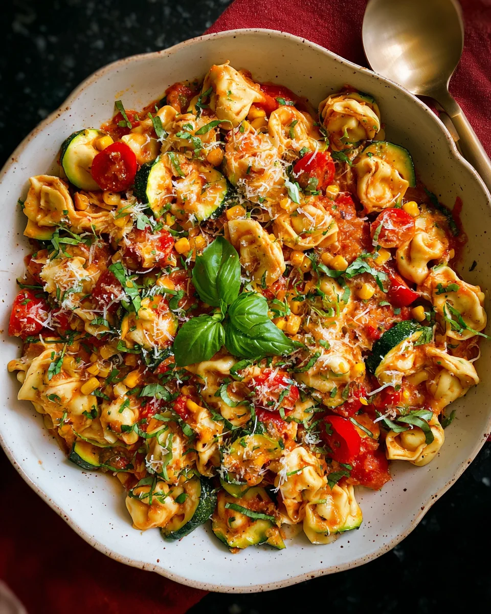 Cheese Tortellini with Summer Veggies