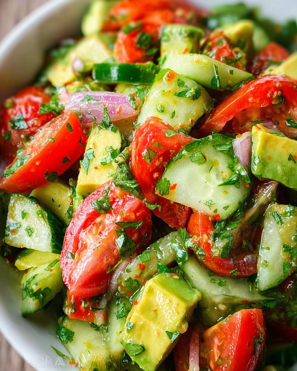 Cucumber Tomato Avocado Salad