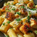 Garlic Butter Chicken with Rigatoni and Parmesan