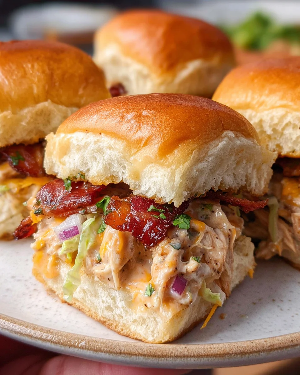Bacon Ranch BBQ Chicken Sliders