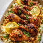 Baked Chicken Legs and Rice