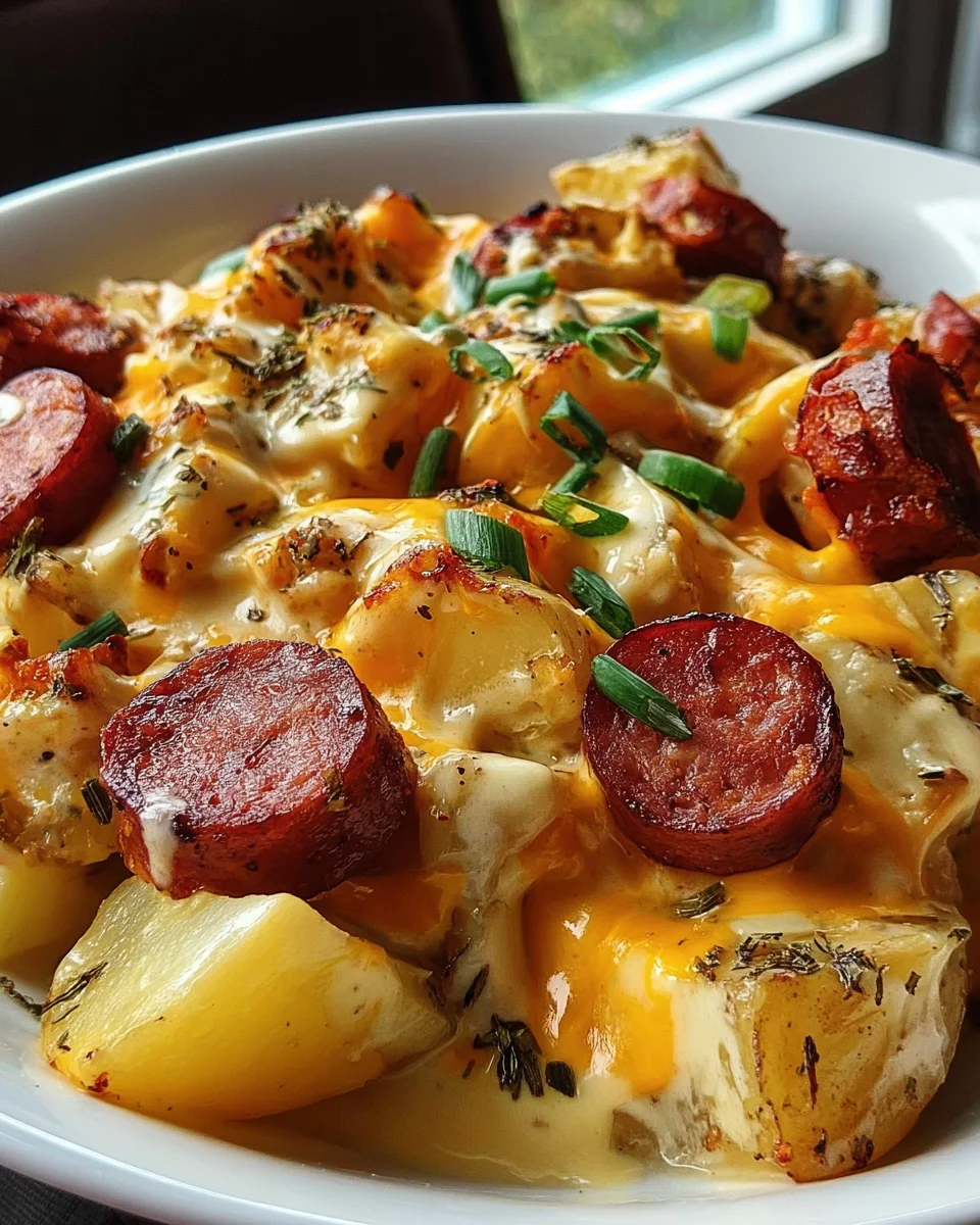 Cheesy Ranch Potatoes and Smoked Sausage 22 Cheesy