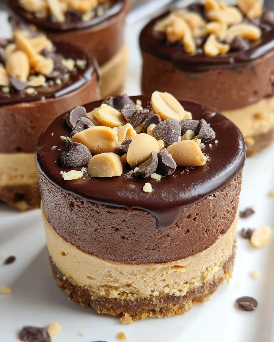 Chocolate Peanut Butter Mini Cheesecakes