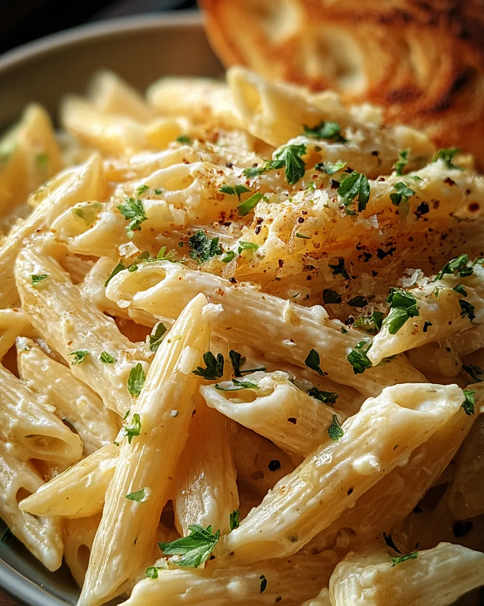 Creamy Garlic Penne Pasta