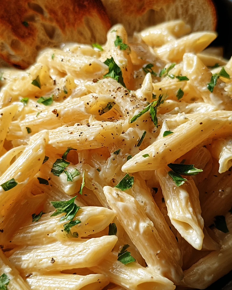 Creamy Garlic Penne Pasta 19 Creamy
