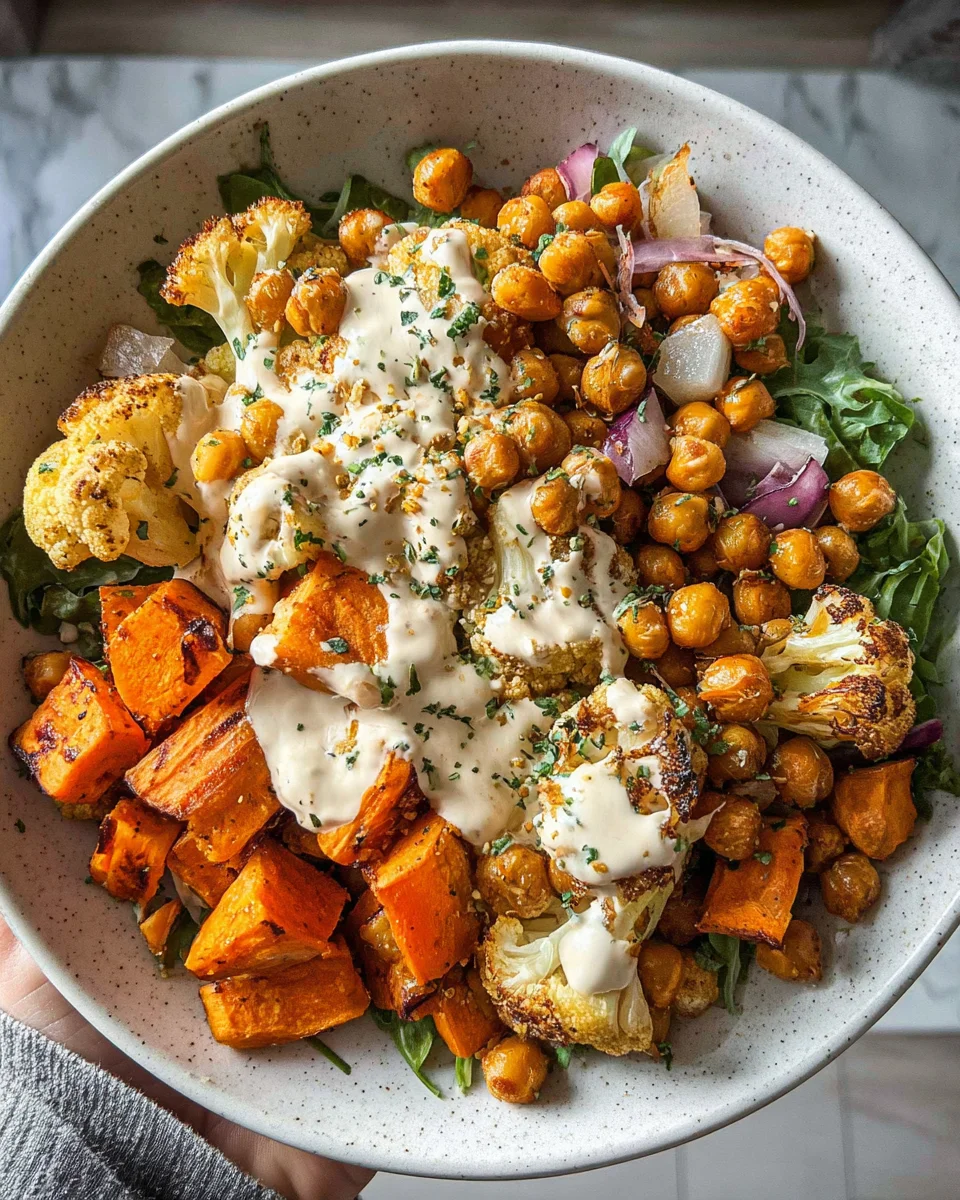 Easy Nourish Bowl Recipe with Tahini Yogurt Dressing