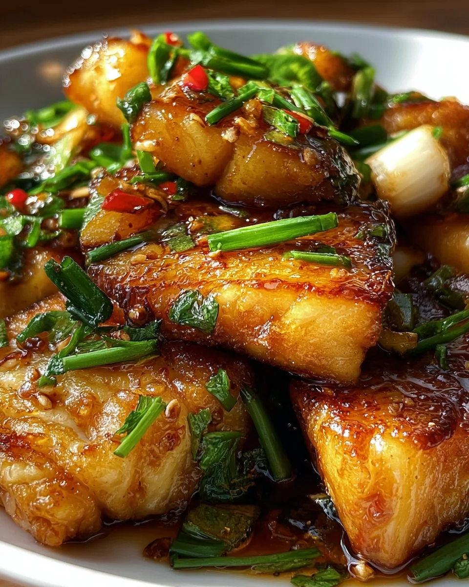 Ginger Onion Fried Sea Bass