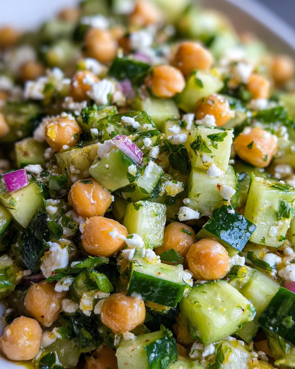 Herby Cucumber Salad with Feta and Chickpeas 19 Herby