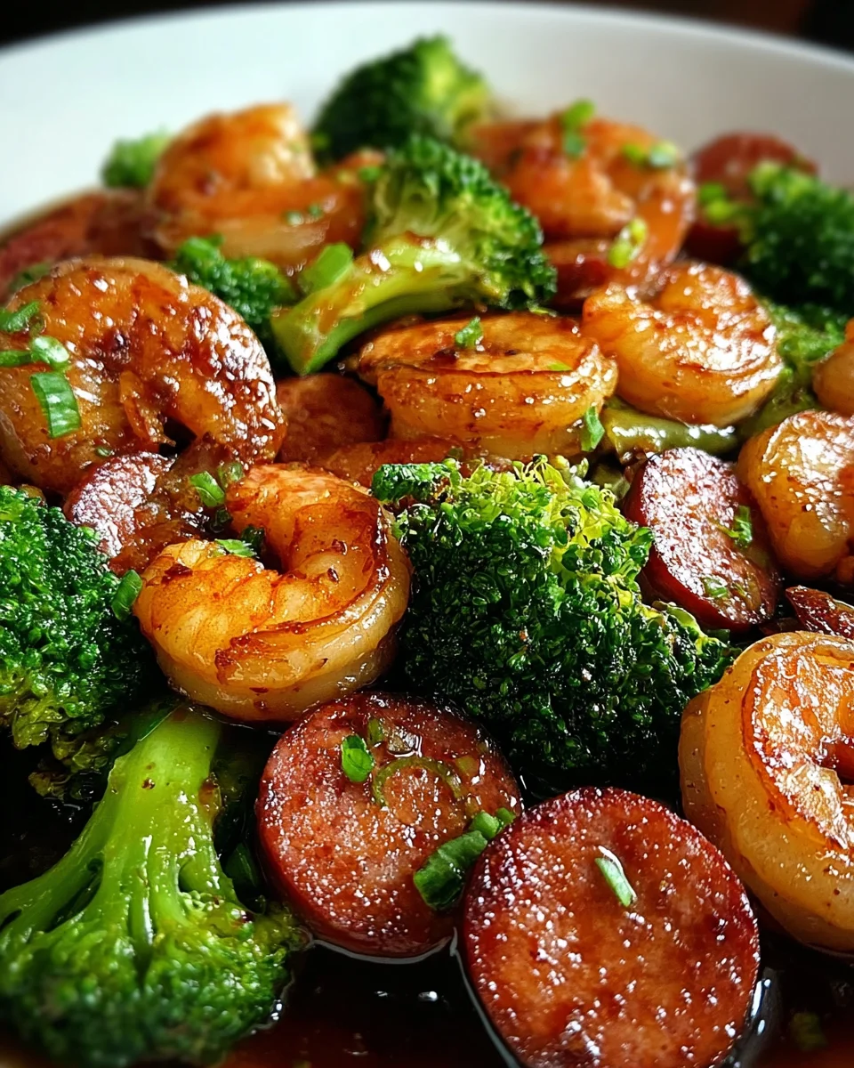 Honey Garlic Shrimp, Sausage, and Broccoli 23 Honey