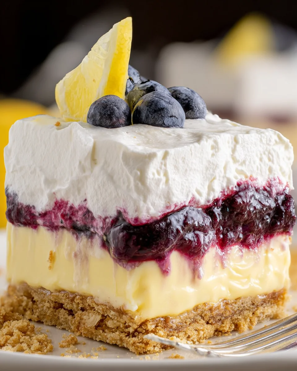 No Bake Lemon Blueberry Dessert