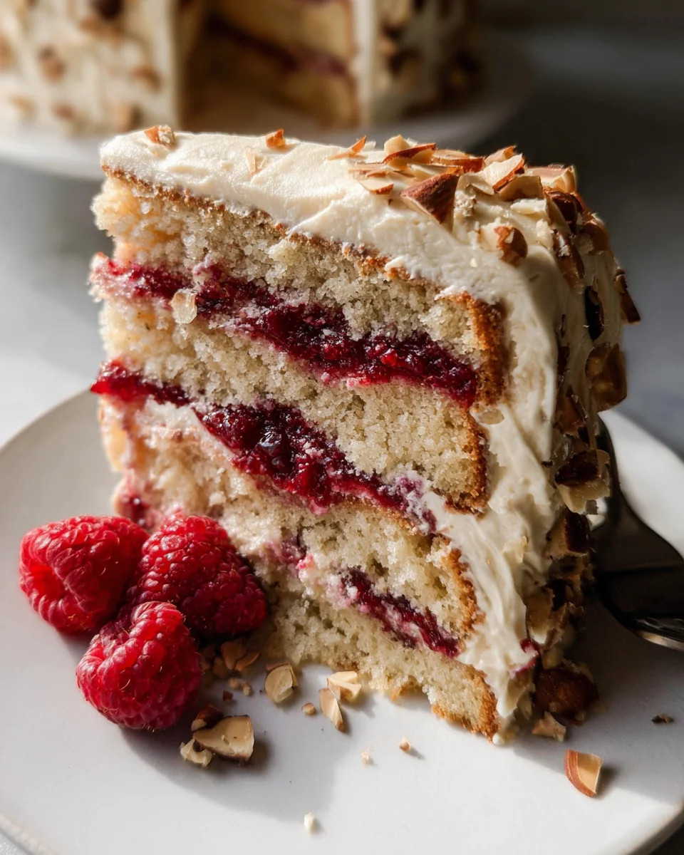 One Bowl Vegan Almond Raspberry Cake with Cream Cheese Frosting 29 One