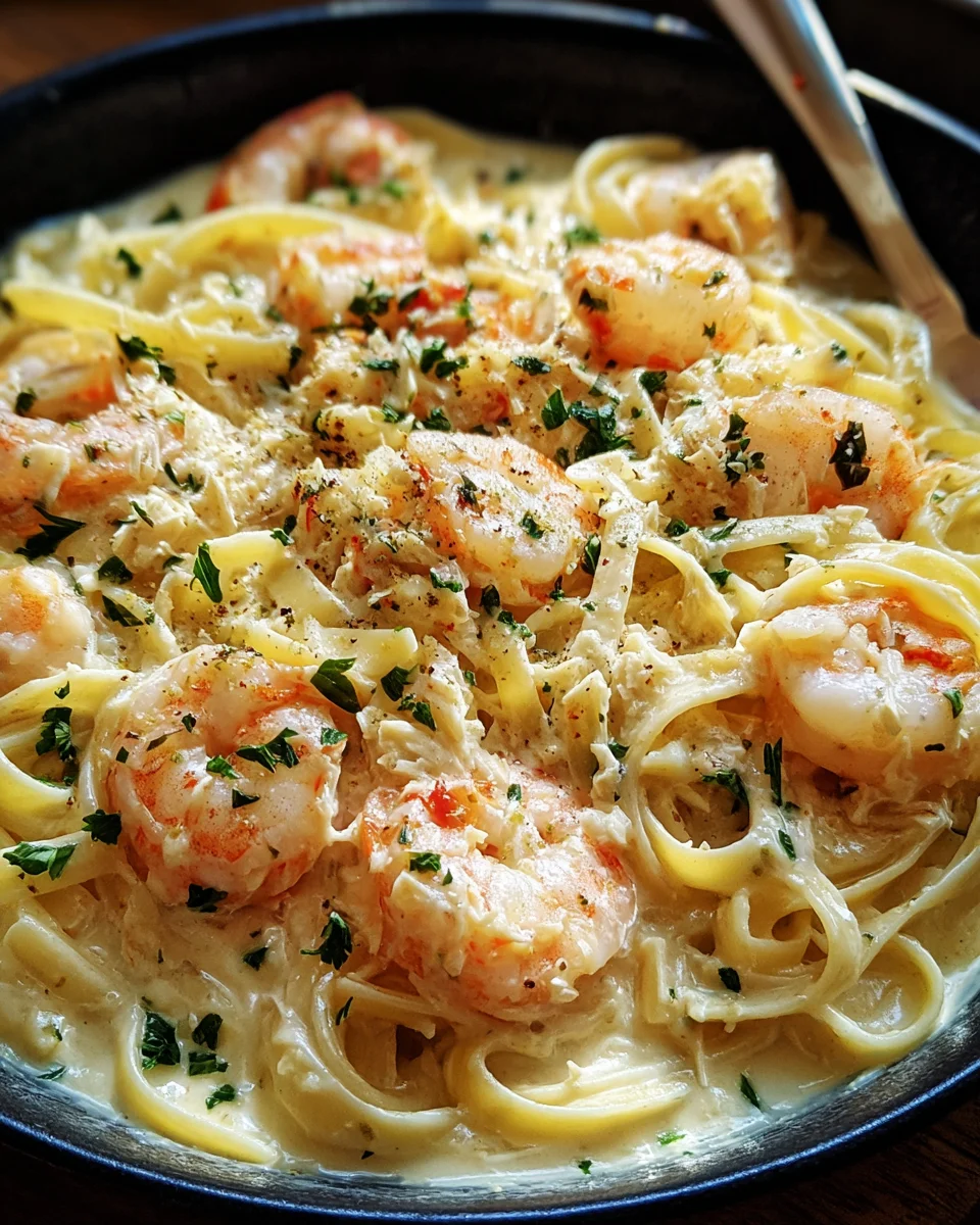 One Pot Shrimp and Crab Alfredo 20 One