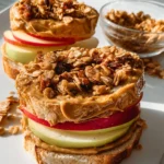Peanut Butter Apple Sandwiches with Granola
