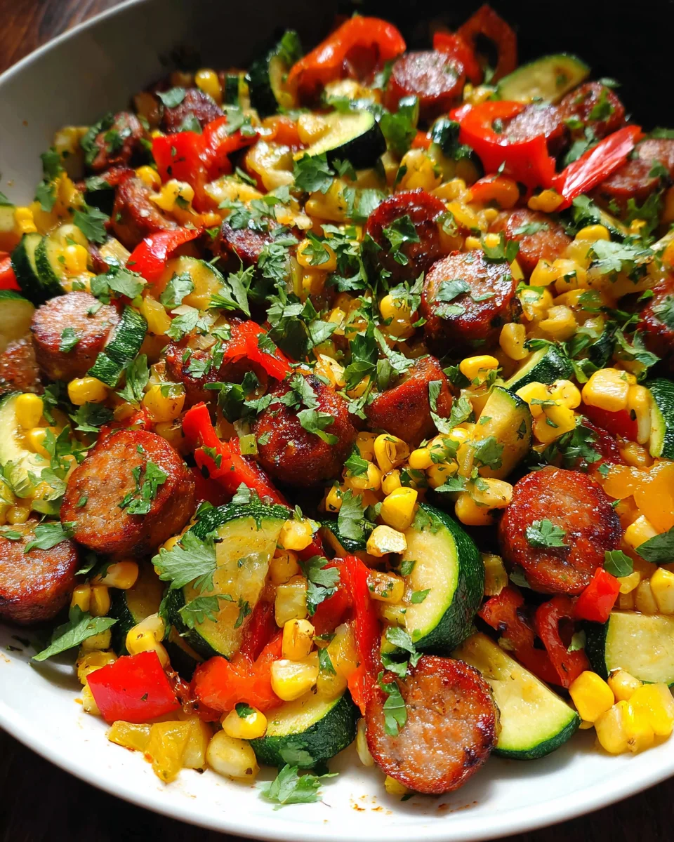 Sausage and Veggies Skillet - 30 Minute, One-Pan Meal