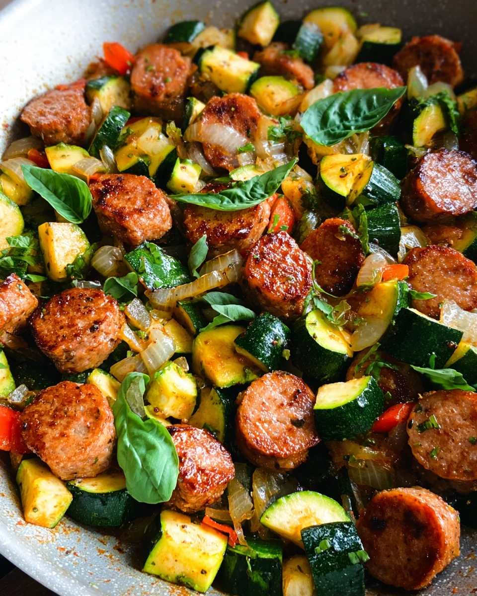 Skillet Sausage and Zucchini