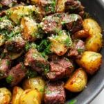 Slow Cooker Garlic Butter Beef Bites & Potatoes