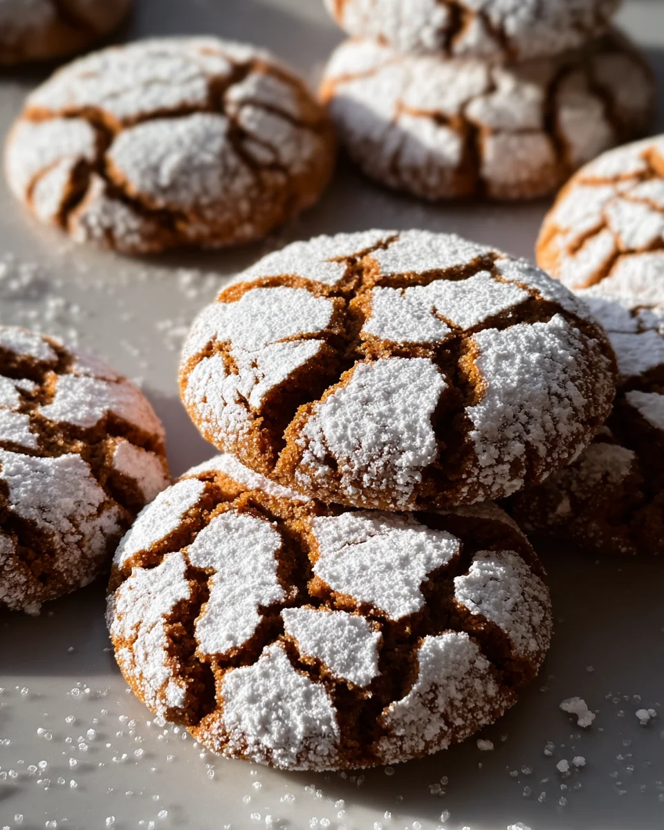 Soft and Spiced Gingerbread Crinkle Cookies