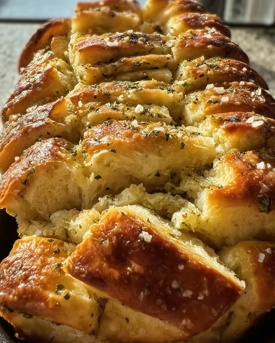 Sourdough Discard Garlic Pull Apart Bread