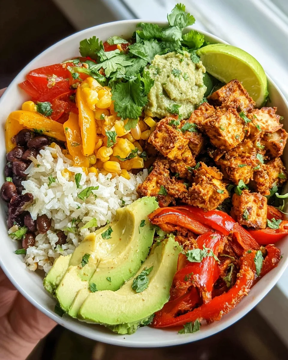 Spicy Baked Tofu Burrito Bowl