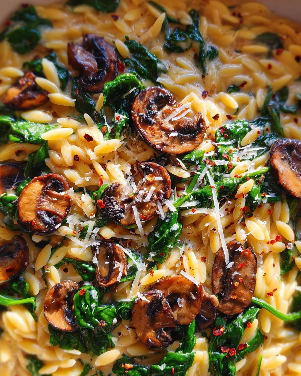 Spinach Mushroom Orzo 19 Spinach