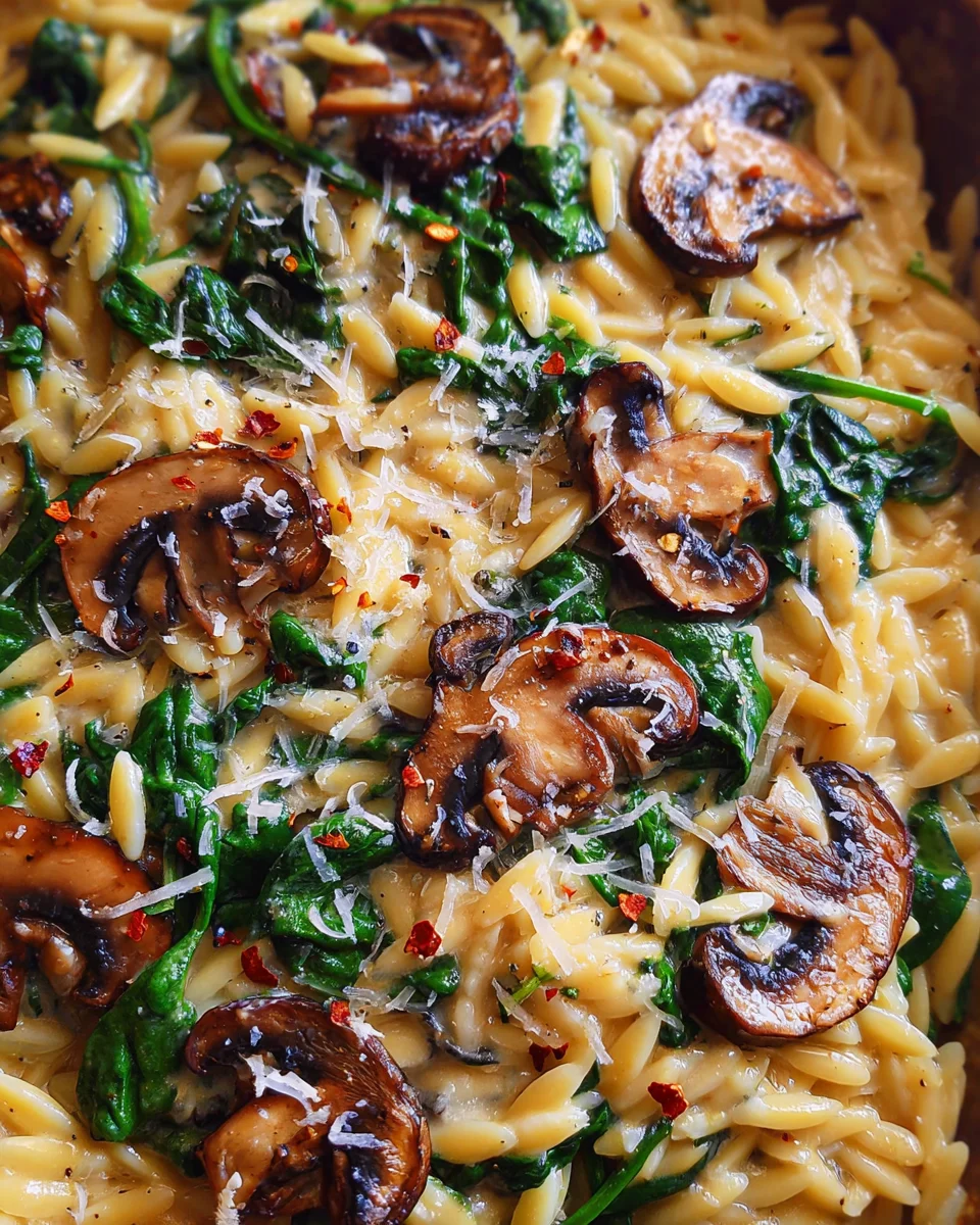 Spinach Mushroom Orzo 20 Spinach