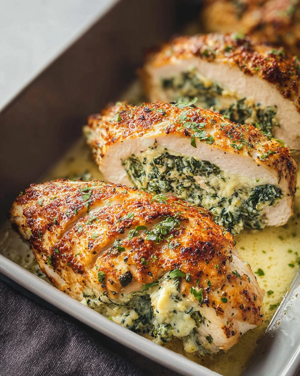 Spinach Stuffed Chicken Fillets