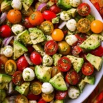 Tomato Cucumber Avocado Salad with Mozzarella and Basil Pesto 19 Tomato Cucumber Avocado Salad with Mozzarella and Basil Pesto