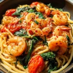 Tomato Spinach Shrimp Pasta