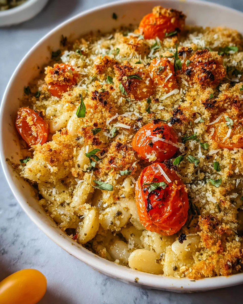 White Bean and Pesto Bake