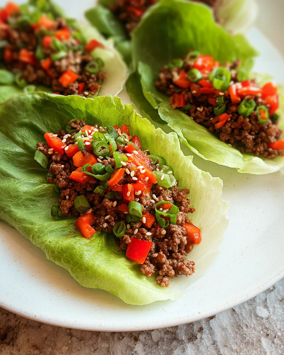 Asian Style Ground Beef Lettuce Wraps