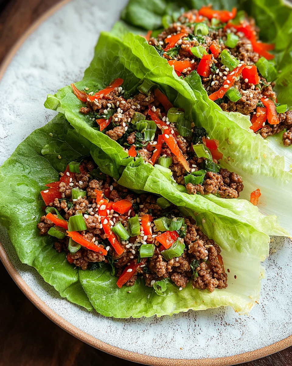 Asian Style Ground Beef Lettuce Wraps 19 Asian