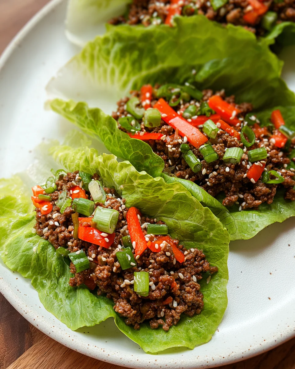 Asian Style Ground Beef Lettuce Wraps 20 Asian