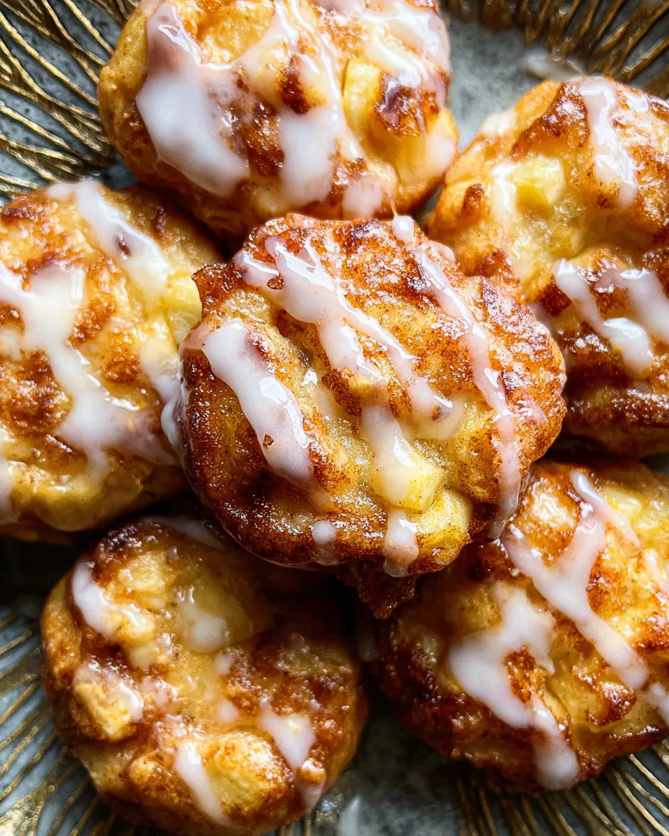 Baked Apple Fritters with Glaze