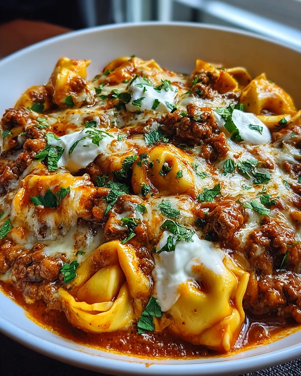 Cheesy Beef Enchilada Tortellini