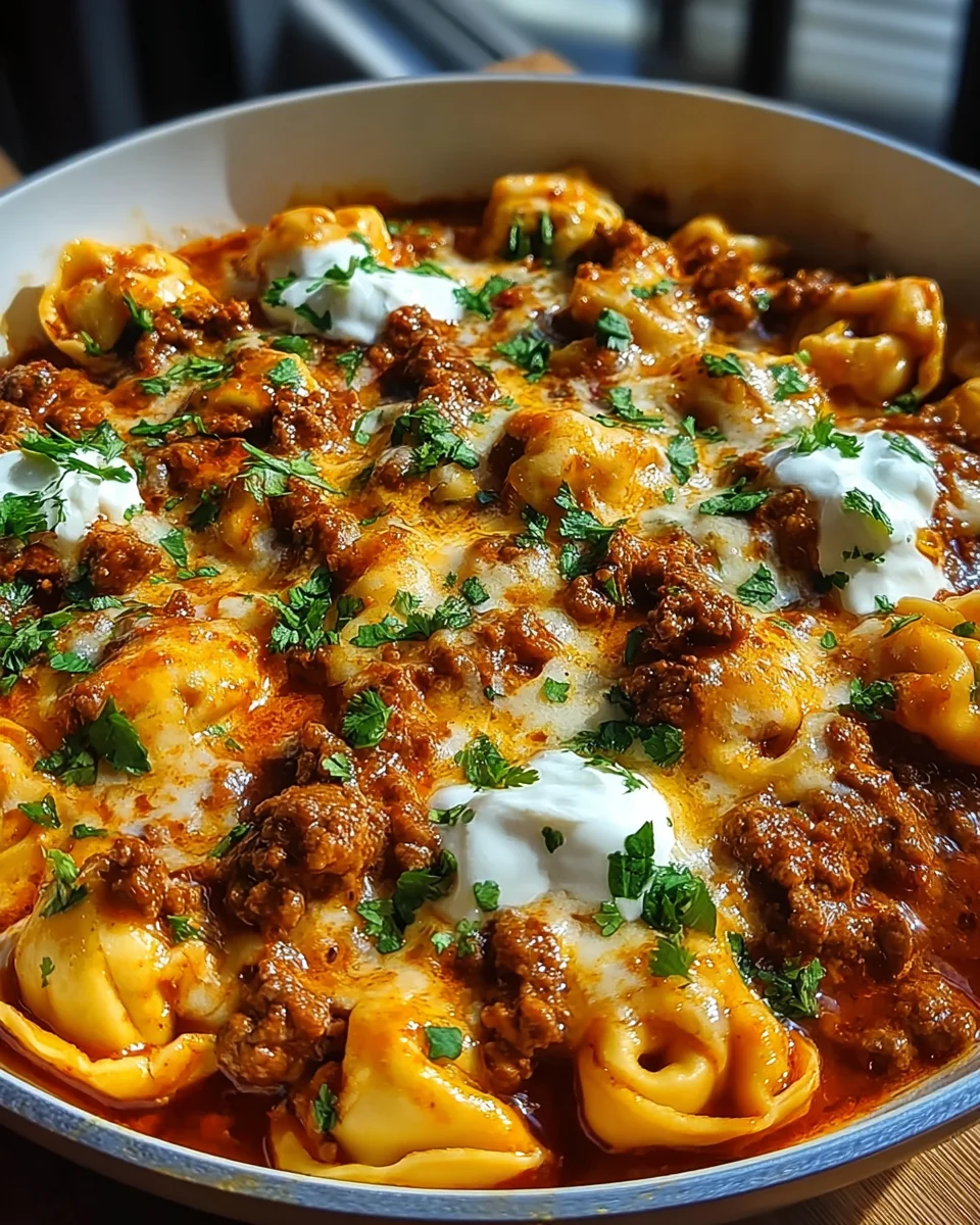 Cheesy Beef Enchilada Tortellini 22 Cheesy