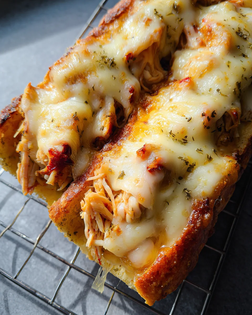 Cheesy Chicken Garlic Bread Sandwich 16 Cheesy