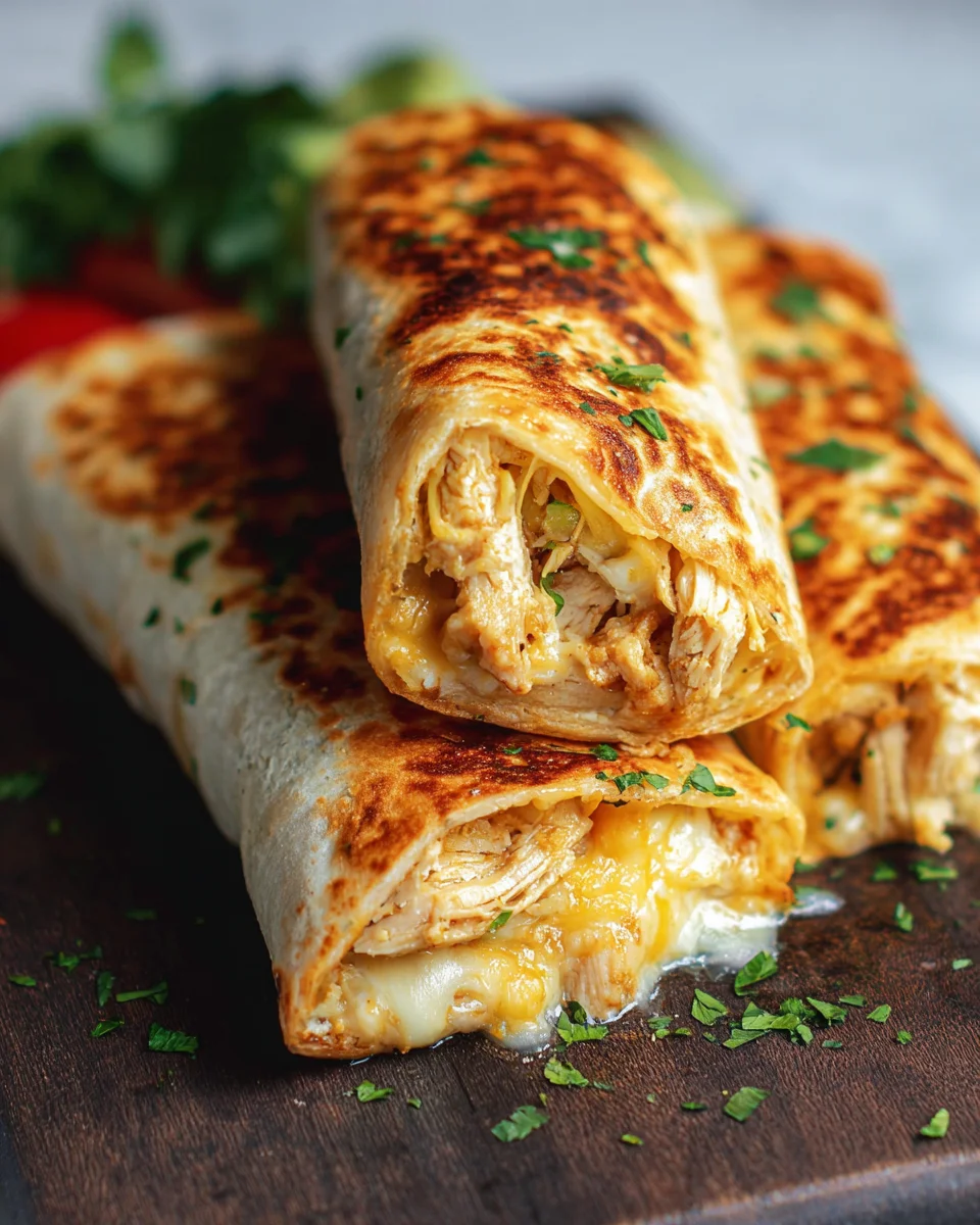 Cheesy Garlic Chicken Wraps