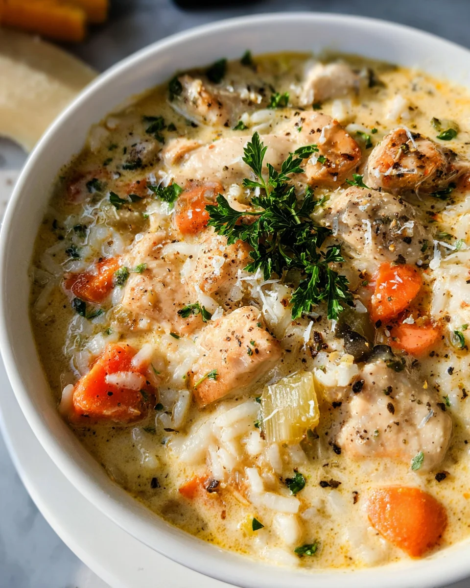 Creamy Chicken and Rice Soup 33 Creamy