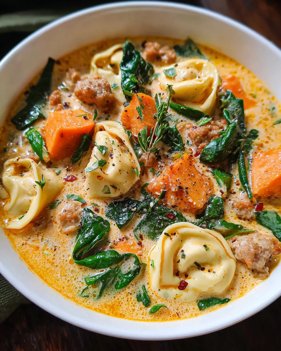 Creamy Sausage Tortellini Soup
