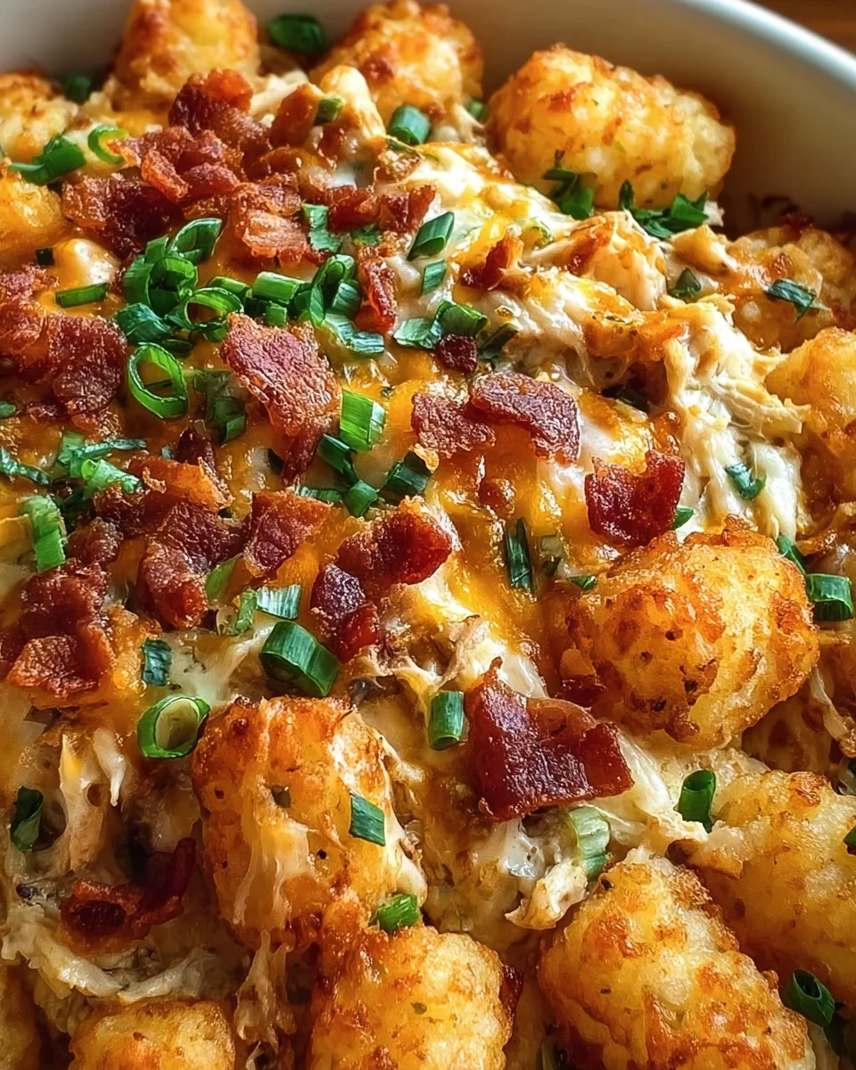 Easy Chicken Bacon Ranch Tater Tot Casserole 22 Easy