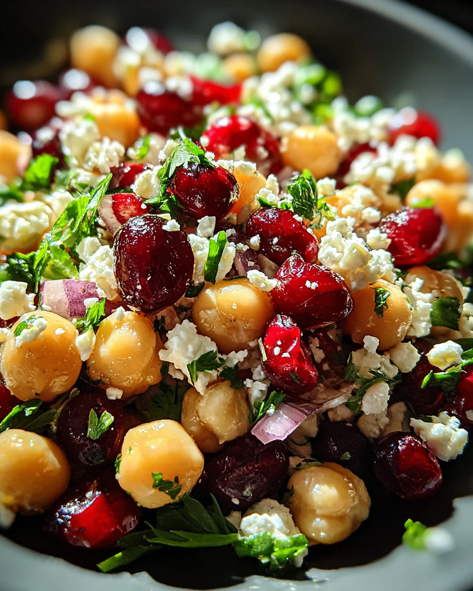 Feta & Cranberry Chickpeas with Lemon Vinaigrette 20 Feta