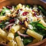Feta & Cranberry Rigatoni Salad with Lemon Vinaigrette