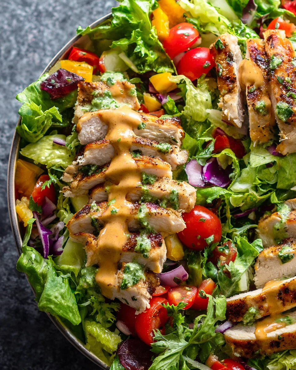 Fiesta Ranch Salad with Salsa Verde Chicken