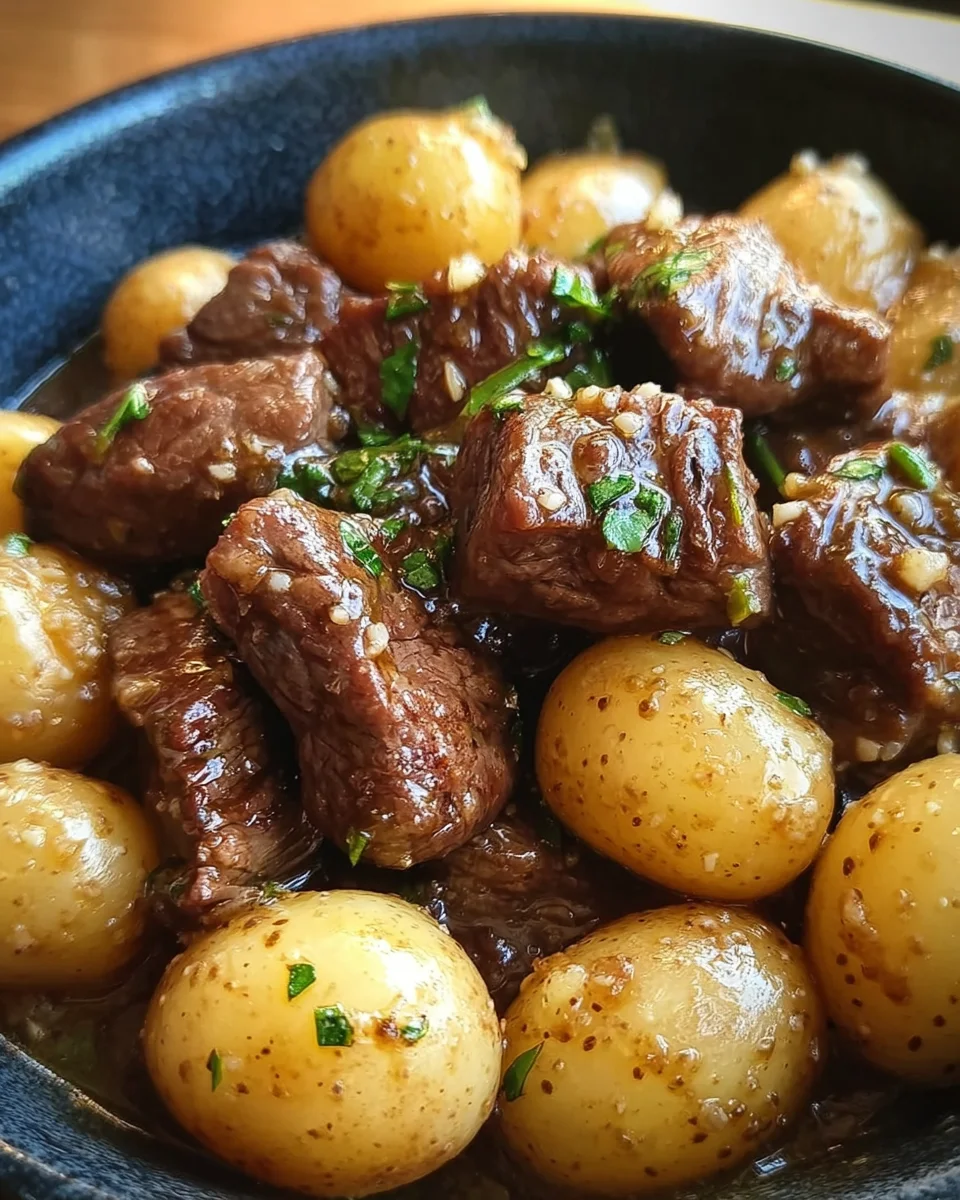 Garlic Butter Beef Bites with Potatoes 25 Garlic