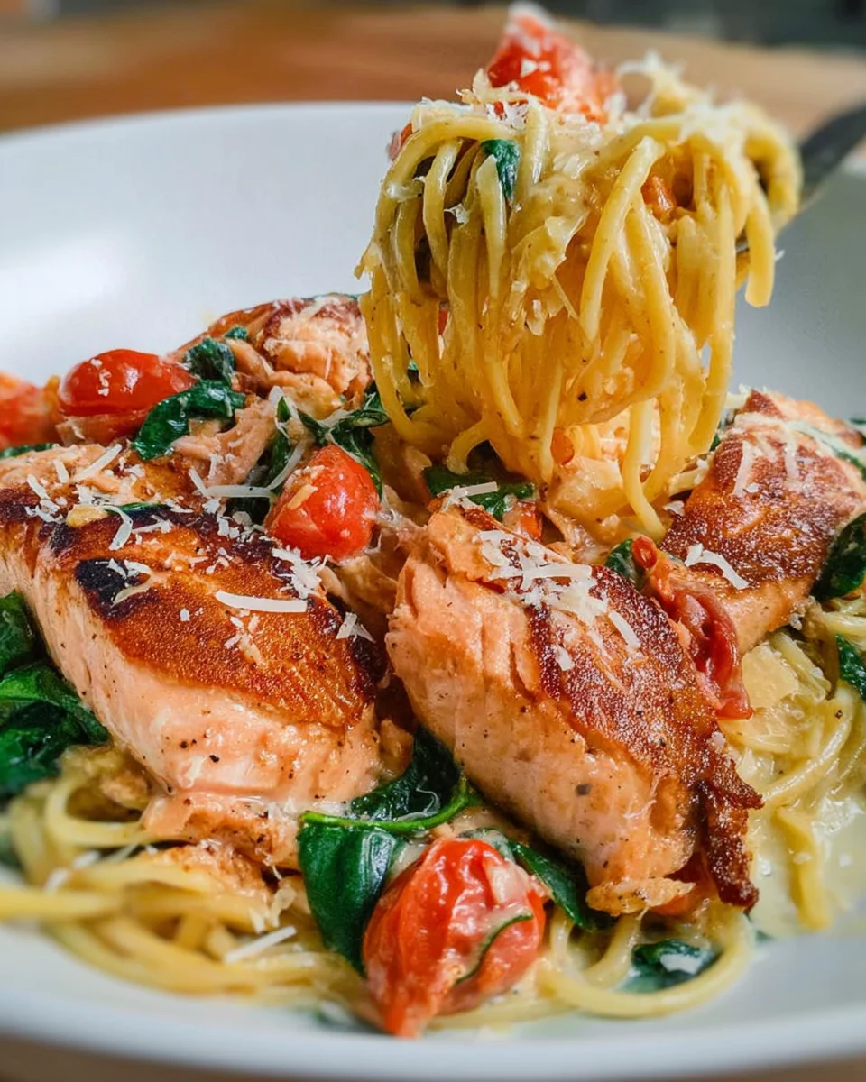 Healthy & Creamy Tuscan Salmon Pasta 24 Healthy