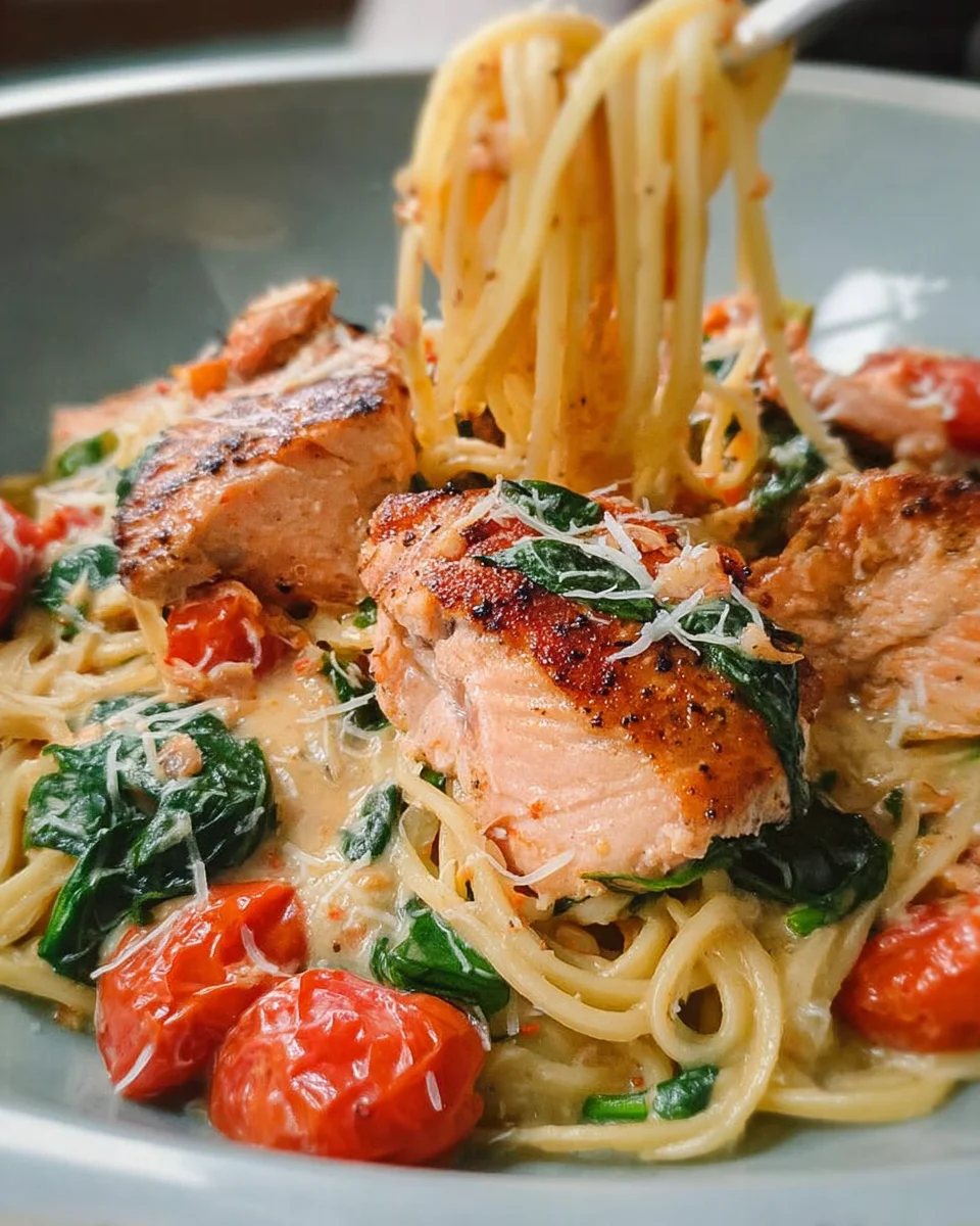 Healthy & Creamy Tuscan Salmon Pasta 25 Healthy