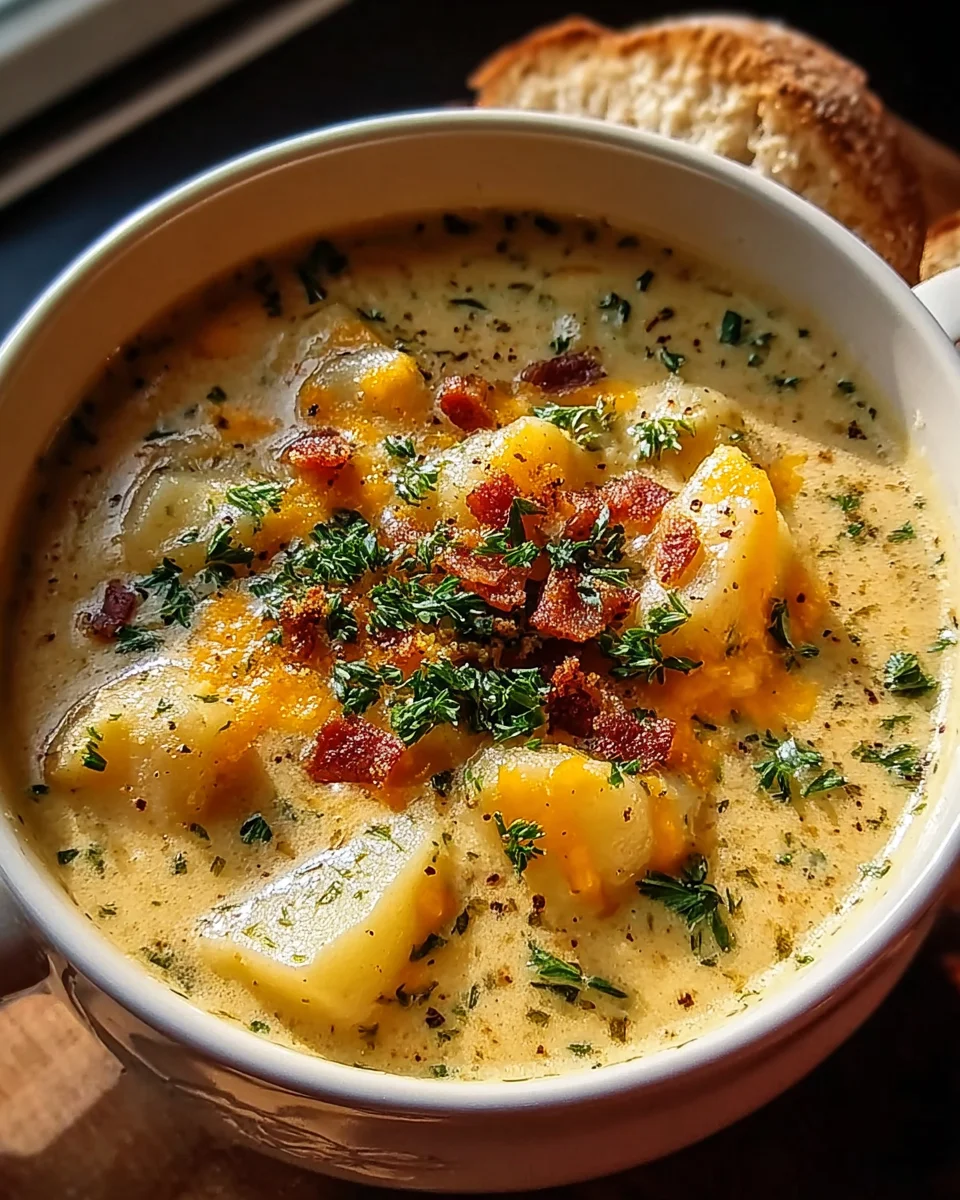 Hearty Cheddar Garlic Herb Potato Soup Recipe 26 Hearty