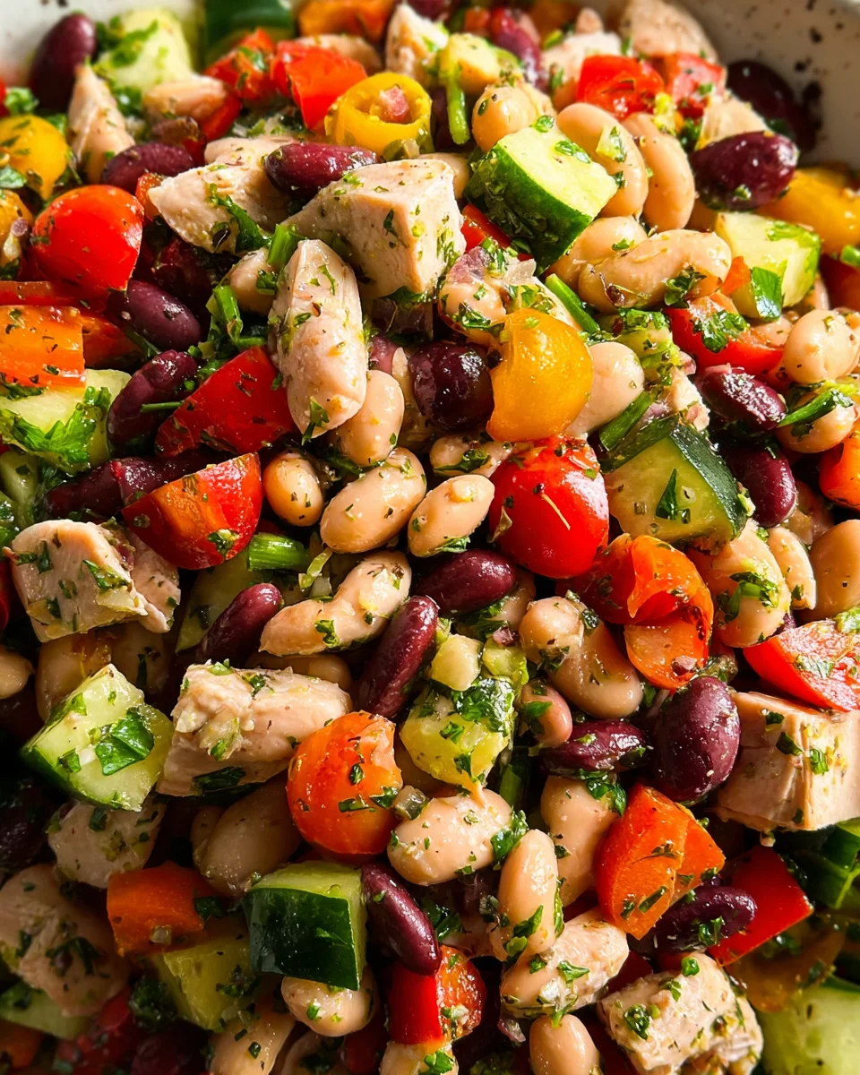 High-Protein Dense Bean Salad with Chicken 20 High-Protein