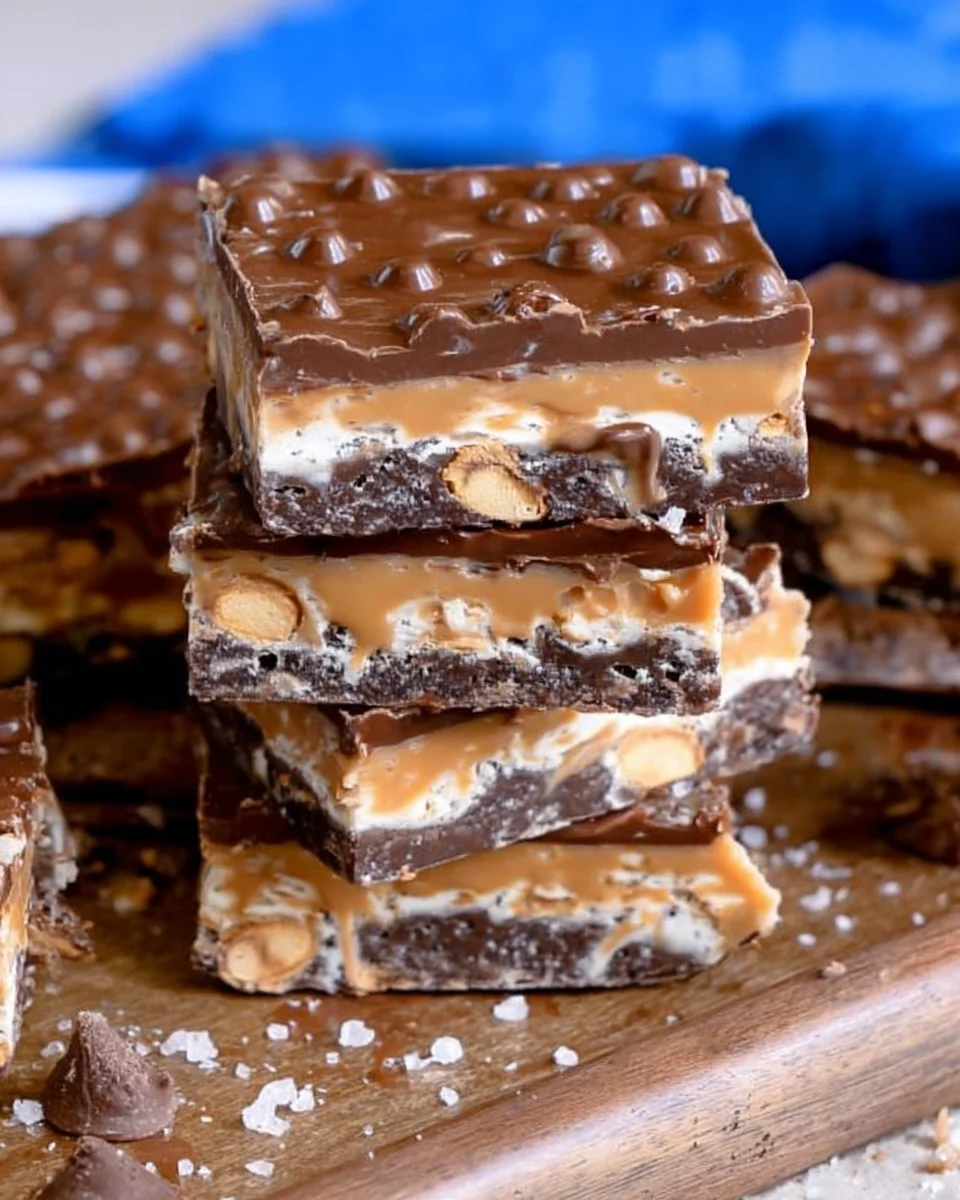 No Bake Crispy Snickers Bars 21 No