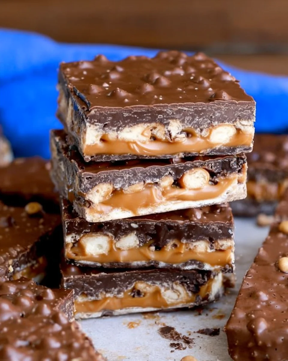 No Bake Crispy Snickers Bars 22 No